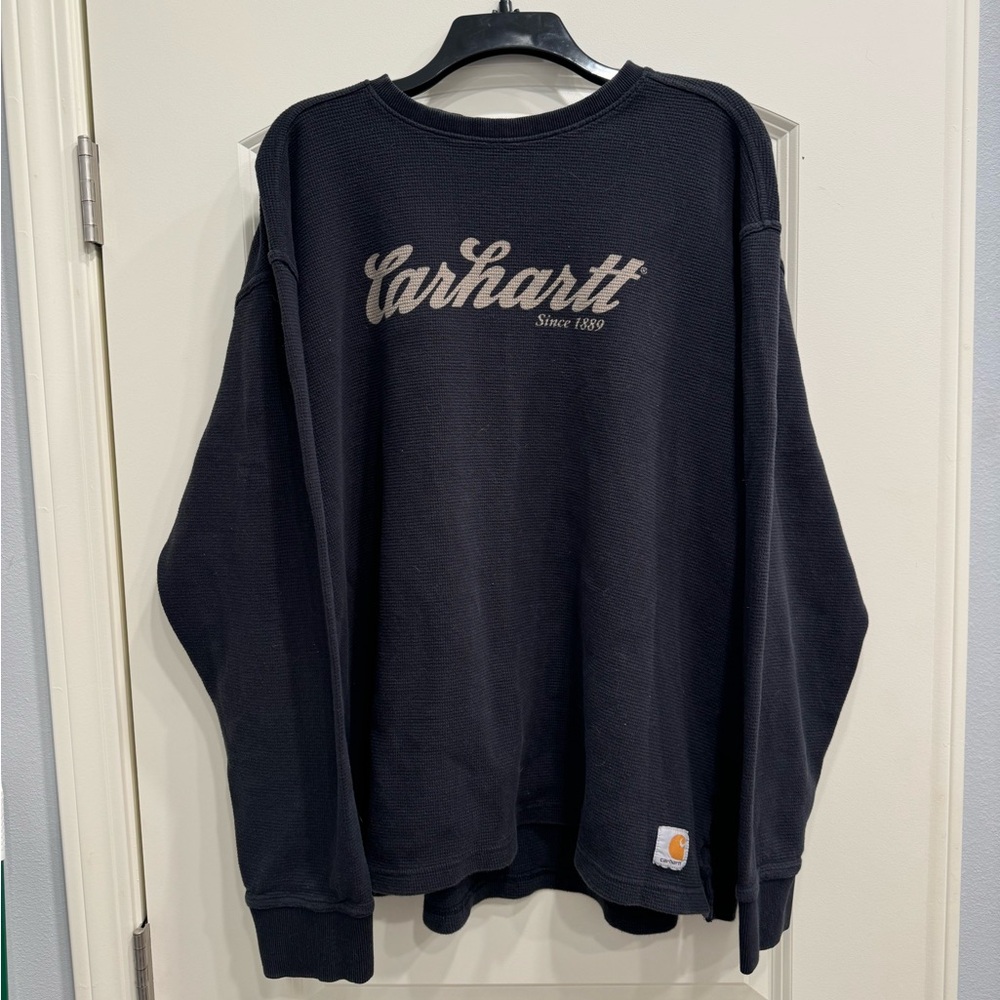 Carhartt Shirt Men's XXL Black Fleece Crewneck Long Sleeve